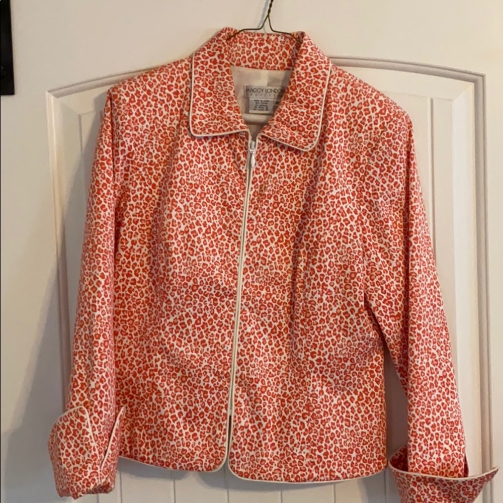 Maggy London leopard print zip up jacket